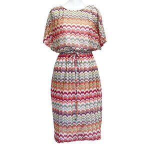 Women Multi Color Zigzag Pattern Dress